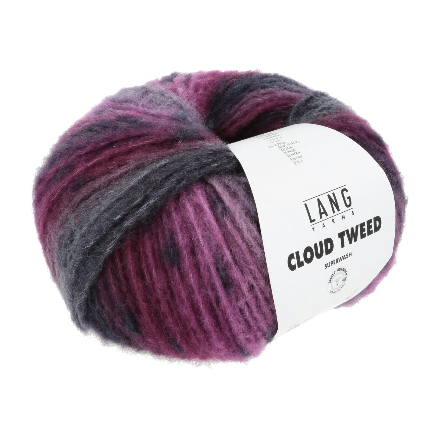 Lang Yarns Cloud Tweed – 84 % merinoull / 10 % polyamid / 6 % babyalpakka – 100 g/≈260 m