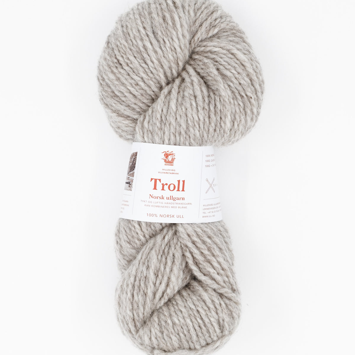 Hillesvåg Troll – 100 % norsk ull – 100 g ≈ 114 m