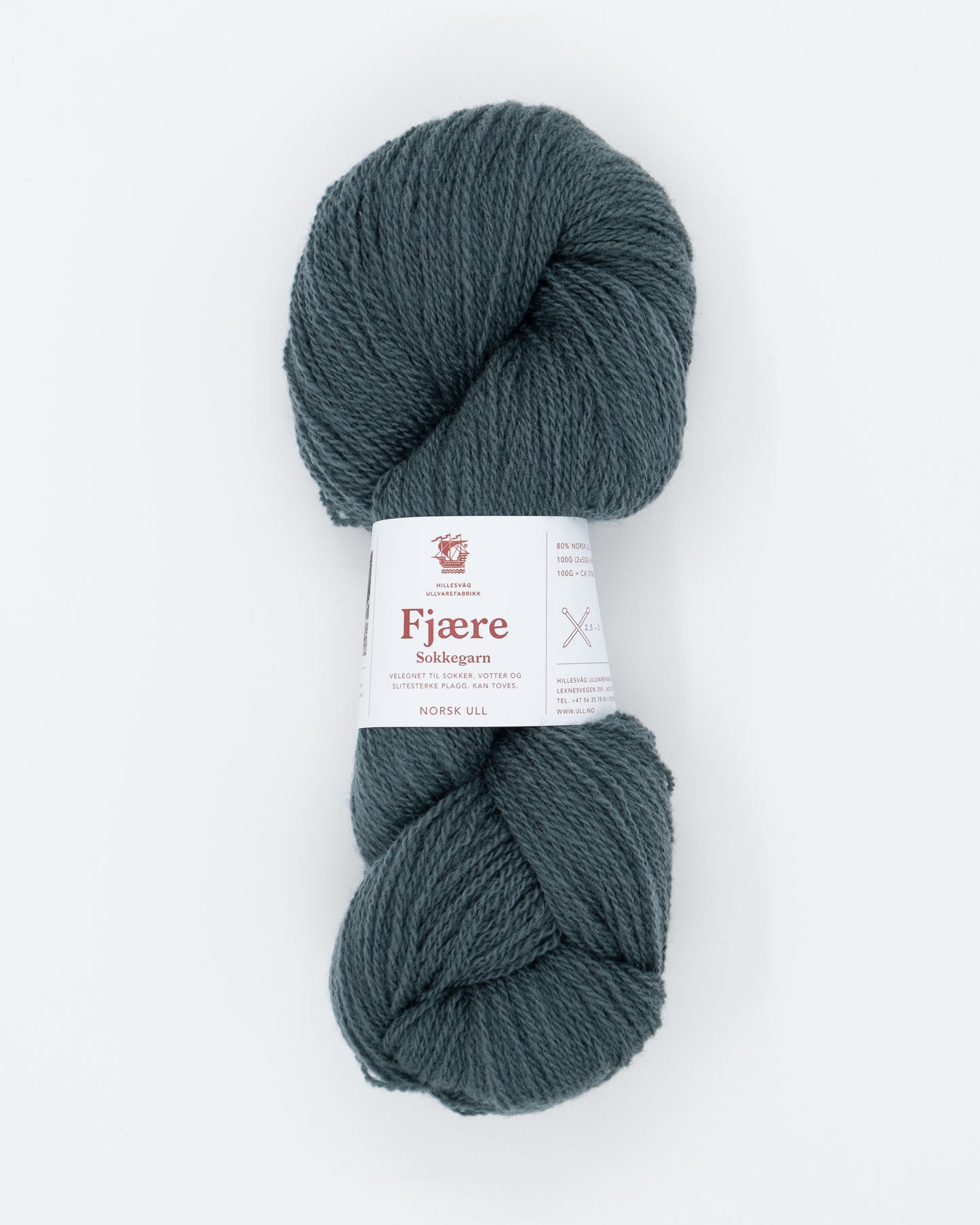 Hillesvåg Fjære Sokkegarn - slitesterkt ullgarn til sokker - 100g nøste