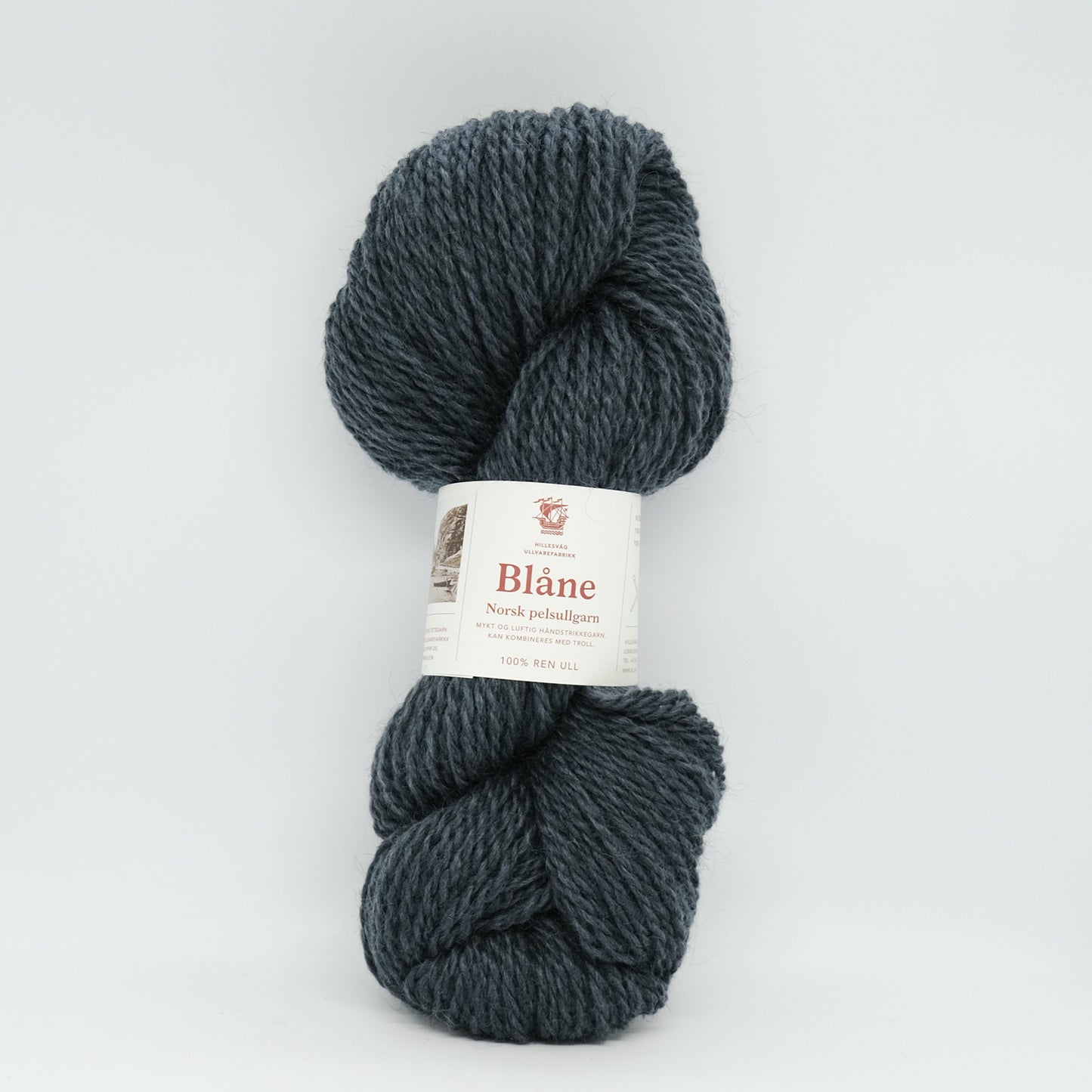 Hillesvåg Blåne – 100 % norsk pelsull – 100 g ≈ 114 m