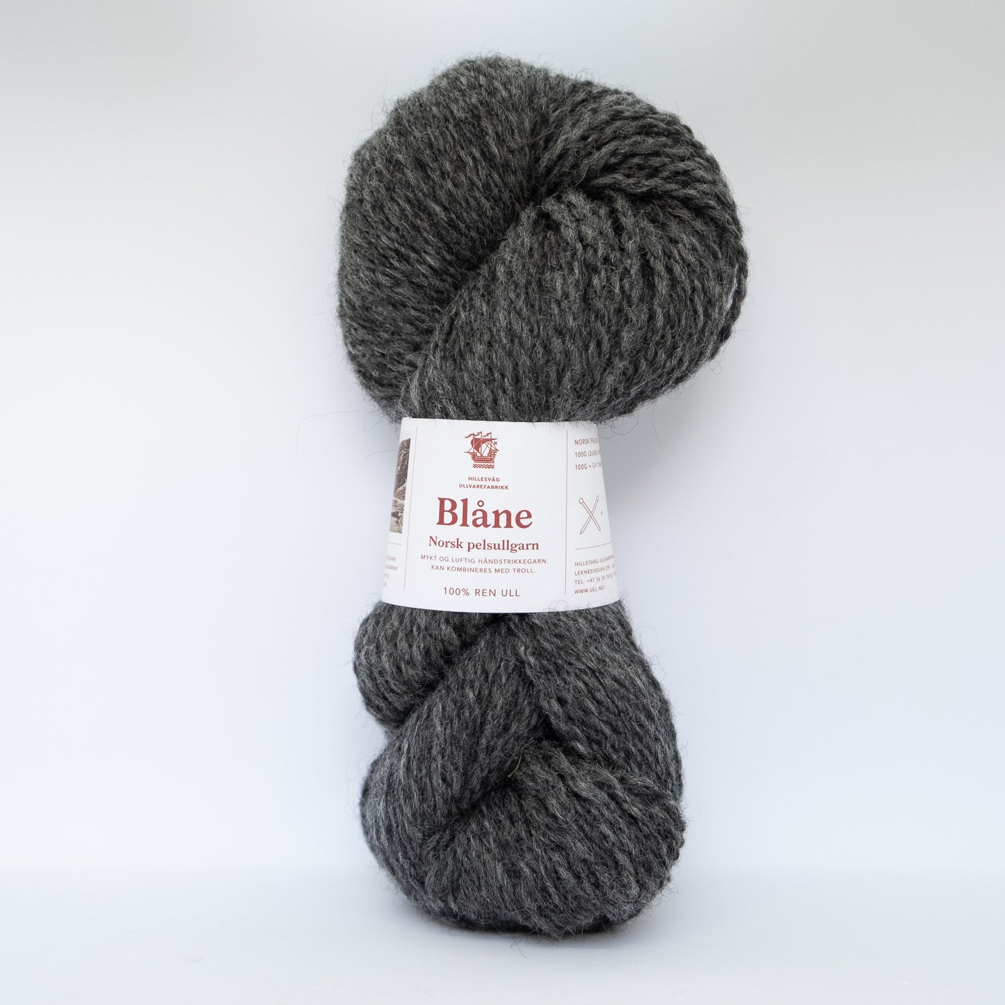 Hillesvåg Blåne – 100 % norsk pelsull – 100 g ≈ 114 m