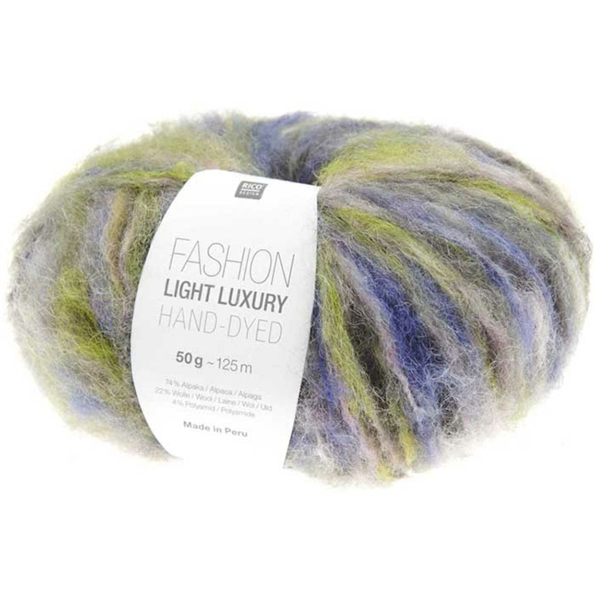 Rico Design Fashion Light Luxury Hand Dyed – 74% alpakka, 22% ull, 2% polyamid – 50 g ≈ 140 m