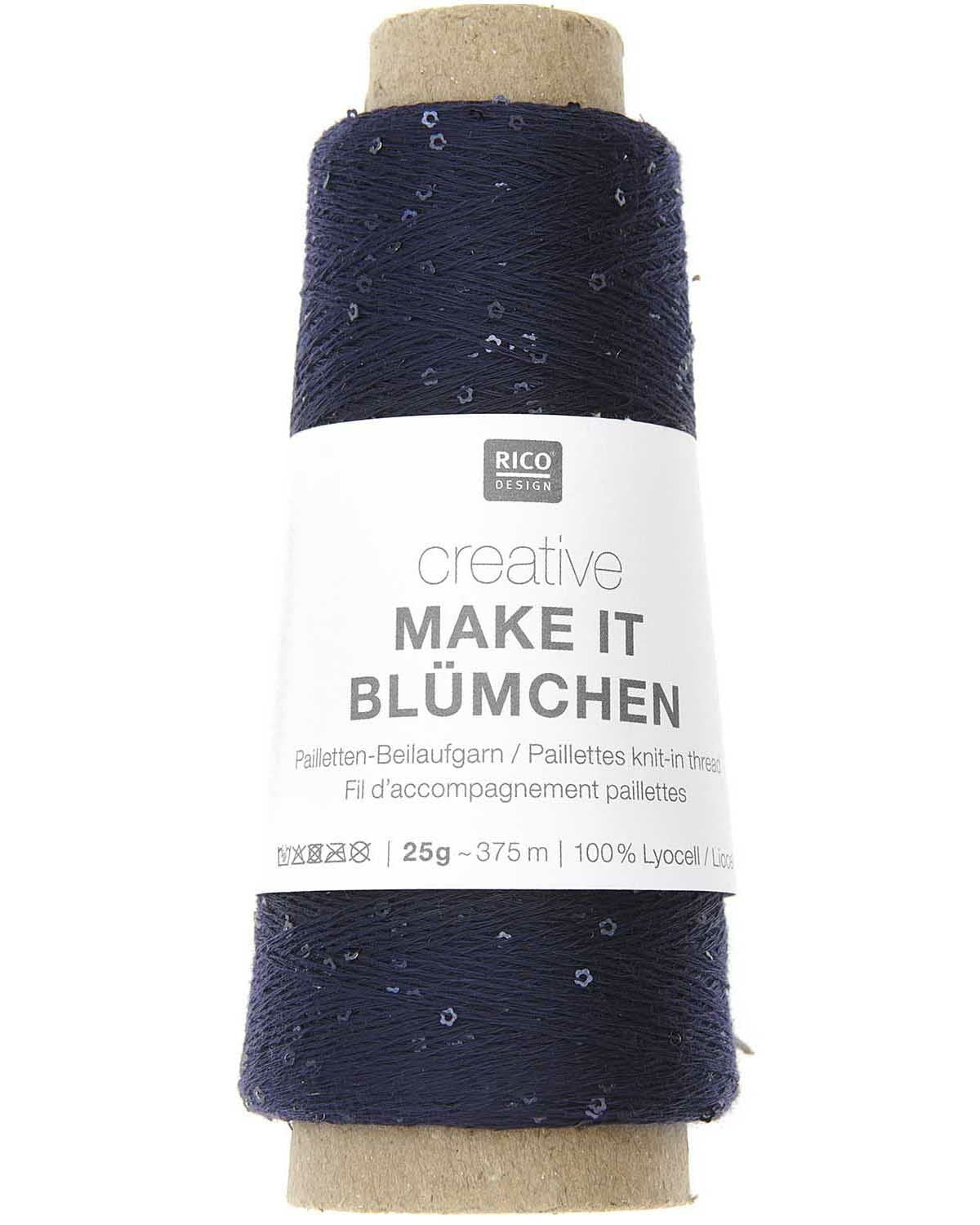 Rico Design Creative Make It Blümchen - Effektgarn med paljetter - 25g nøste