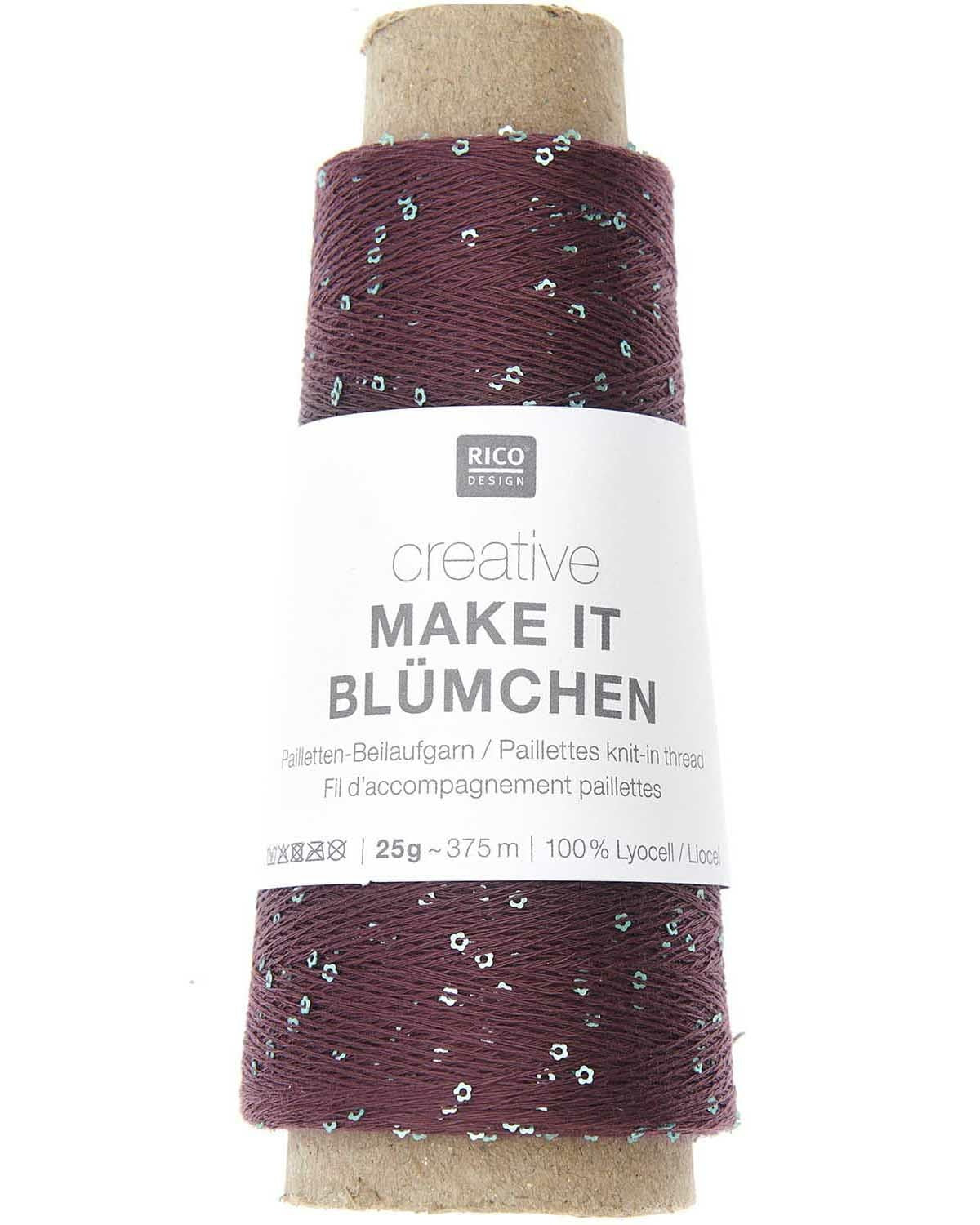 Rico Design Creative Make It Blümchen - Effektgarn med paljetter - 25g nøste