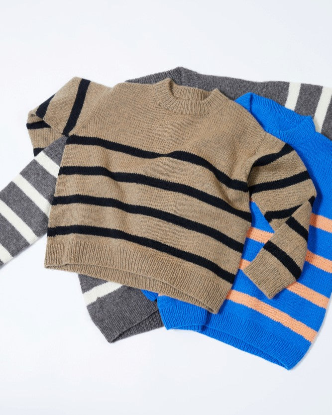 Uni stripegenser Genser A, lang modell | Rauma | Strikkepakke