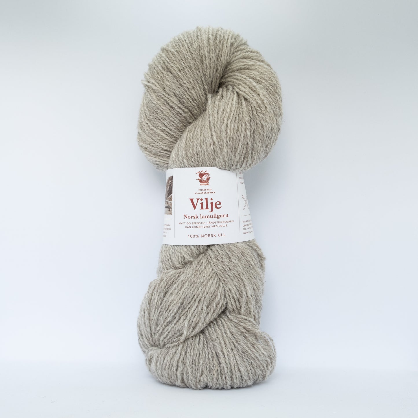 Hillesvåg Vilje Lamullgarn - tynn lamull i 100% norsk ull - 100g nøste