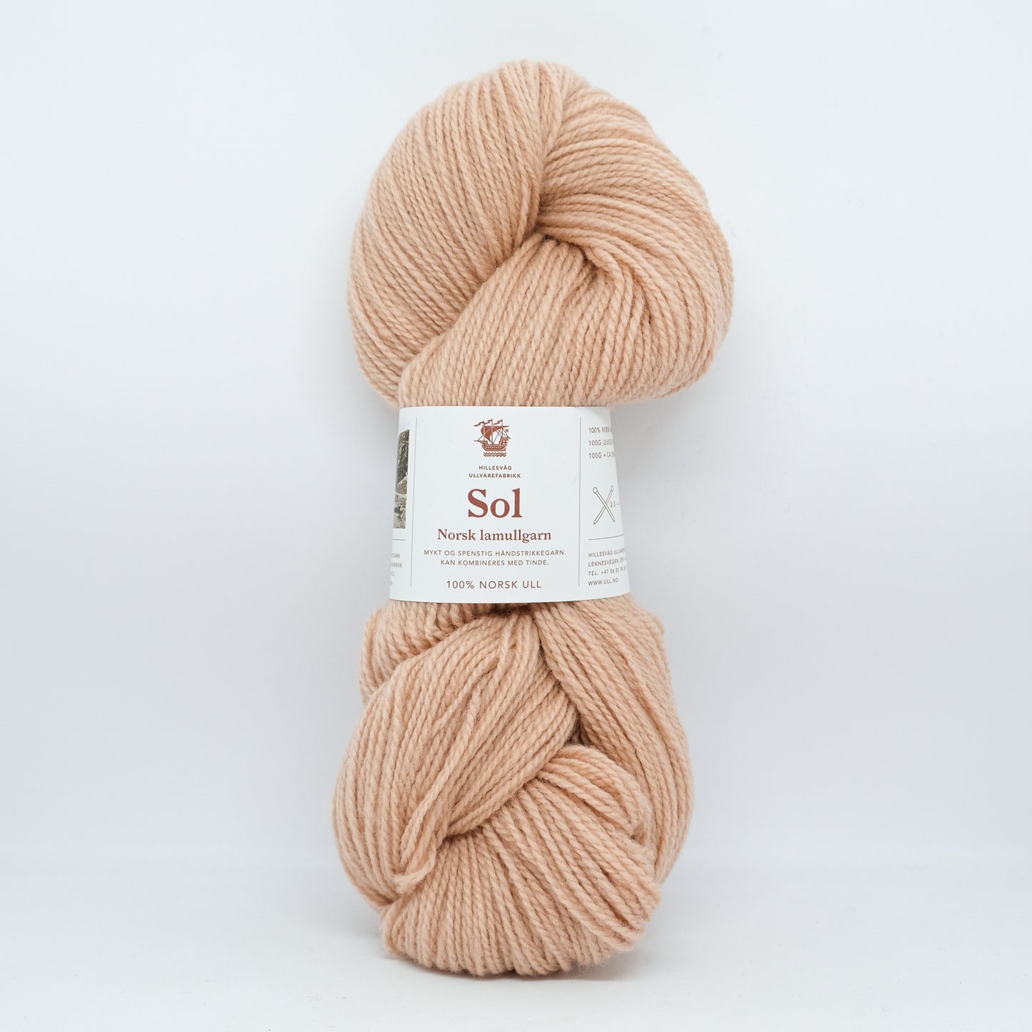 Hillesvåg Sol Lamullgarn – 100 % norsk lamull C1 Fin – 100 g/≈290 m