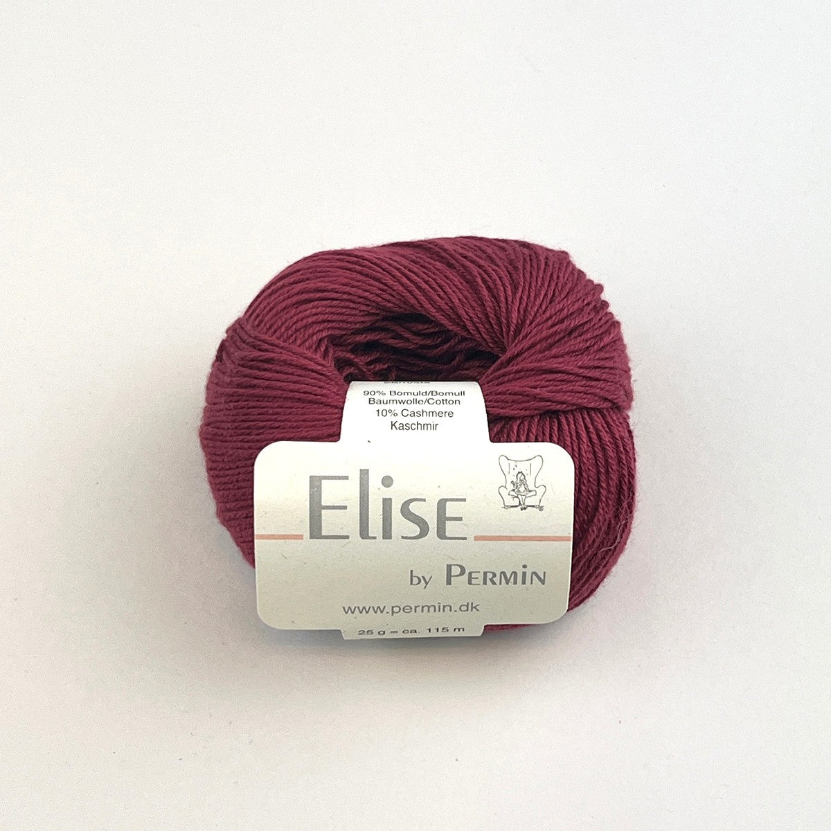 By Permin Elise – 90% Bomull / 10% Kasjmir – 25 g ≈ 115 m