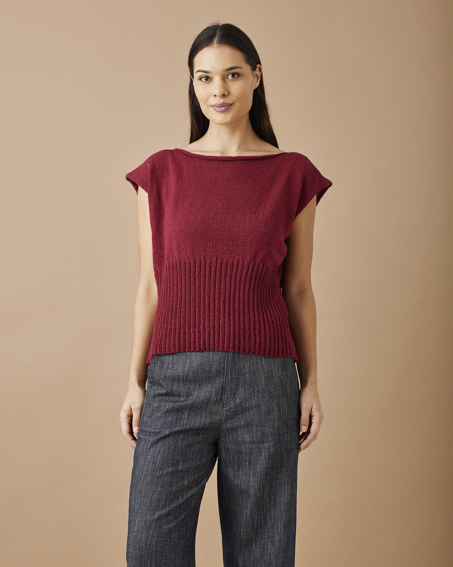 Elise topp med bred vrangbord | Permin | Strikkepakke