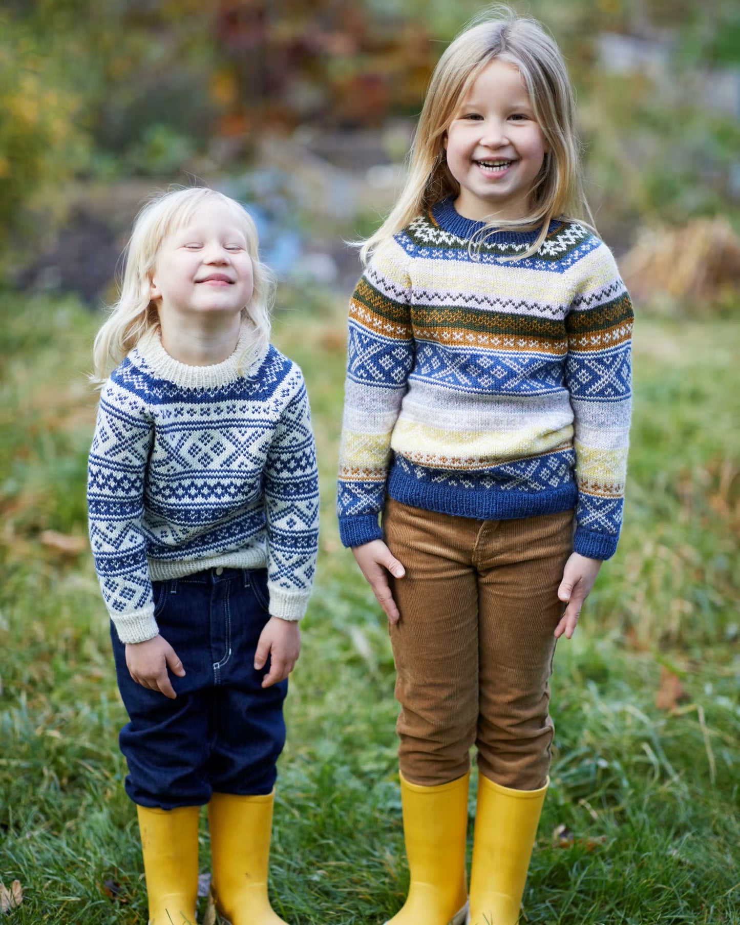 Genser med norske småborder barn | Rauma | Strikkepakke