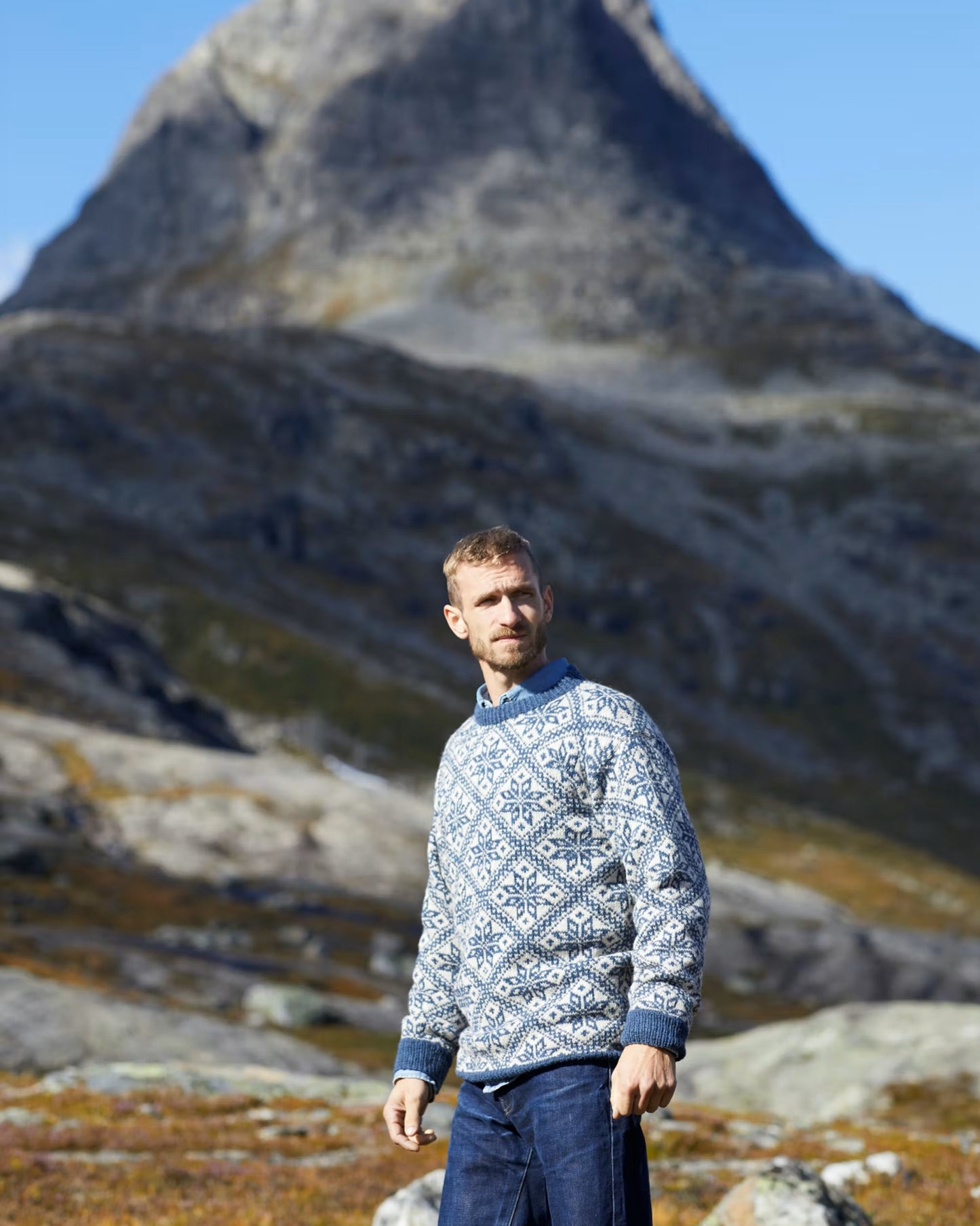 Fjellgenser til herre | Rauma | Strikkepakke