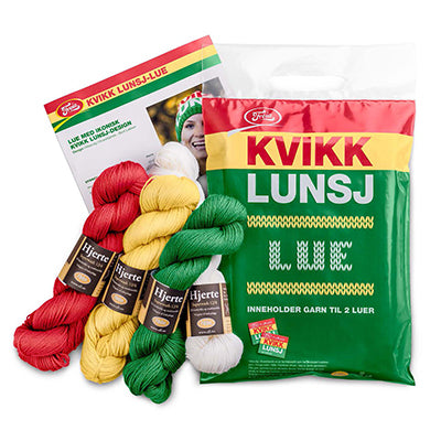 Kvikk Lunsj lue | Hillesvåg Ullvarefabrikk | Strikkepakke