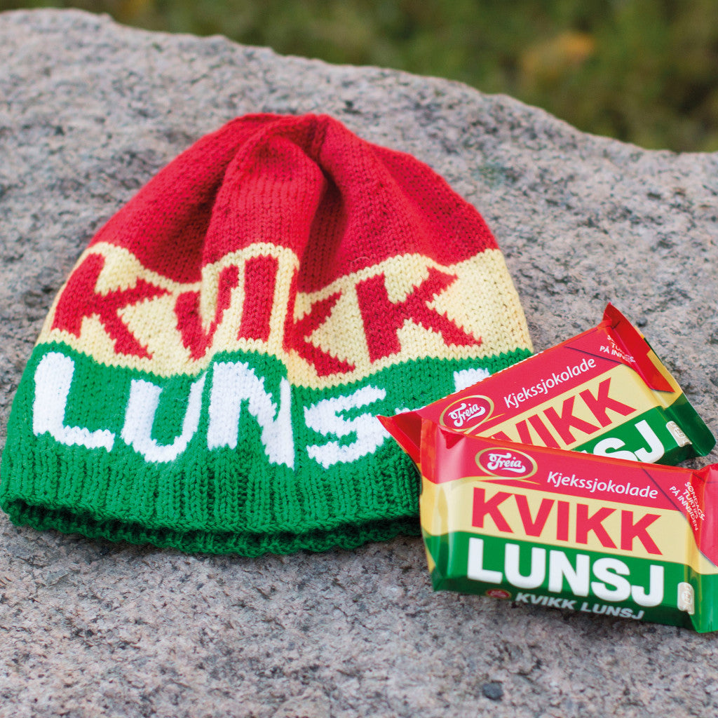Kvikk Lunsj lue | Hillesvåg Ullvarefabrikk | Strikkepakke