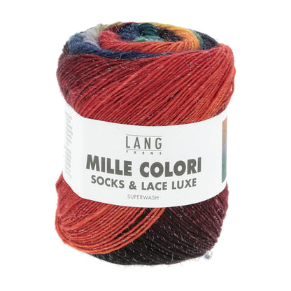 Lang Yarns Mille Colori Sox & Lace Luxe – ull/nylon med glitter – 100 g ≈ 400 m