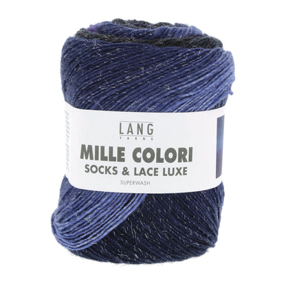 Lang Yarns Mille Colori Sox & Lace Luxe – ull/nylon med glitter – 100 g ≈ 400 m