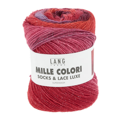 Lang Yarns Mille Colori Sox & Lace Luxe – ull/nylon med glitter – 100 g ≈ 400 m