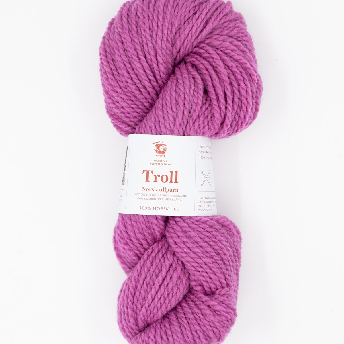 Hillesvåg Troll – 100 % norsk ull – 100 g ≈ 114 m