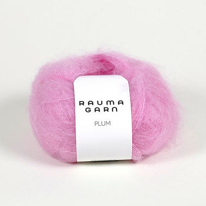 Rauma Plum – 70 % Super Kid Mohair / 30 % Polyamid – 25 g ≈ 250 m - utgående garn