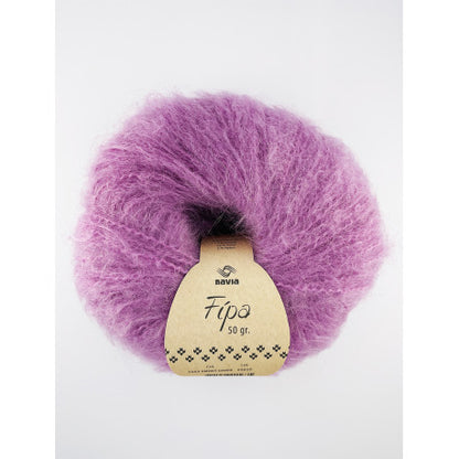Navia Fípa – 73 % mohair / 22 % ull / 5 % nylon – 50 g/≈90 m – utgående garn