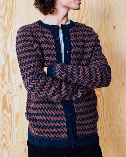Strikket cardigan til herre | Navia | Strikkepakke