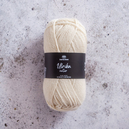 Svarta Fåret Ulrika natur - 100% naturlig ullgarn - 50g nøste