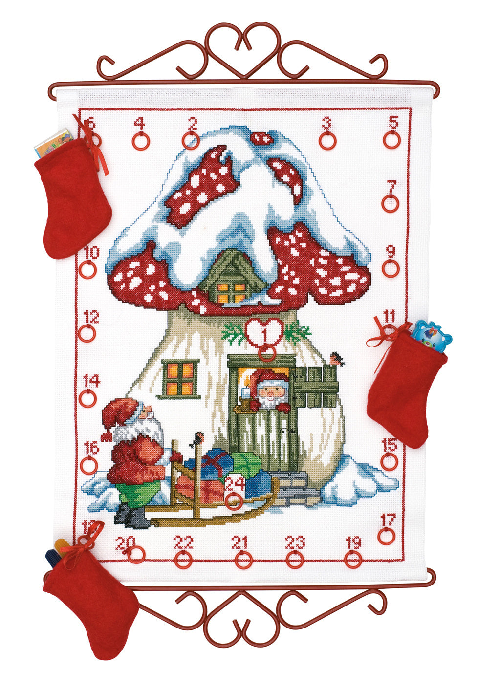 Nisser i sopphus | Julekalender brodering | Permin