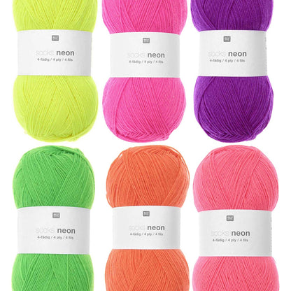 Rico Design Socks Neon 4-ply - Neon Rosa sokkegarn - 100g