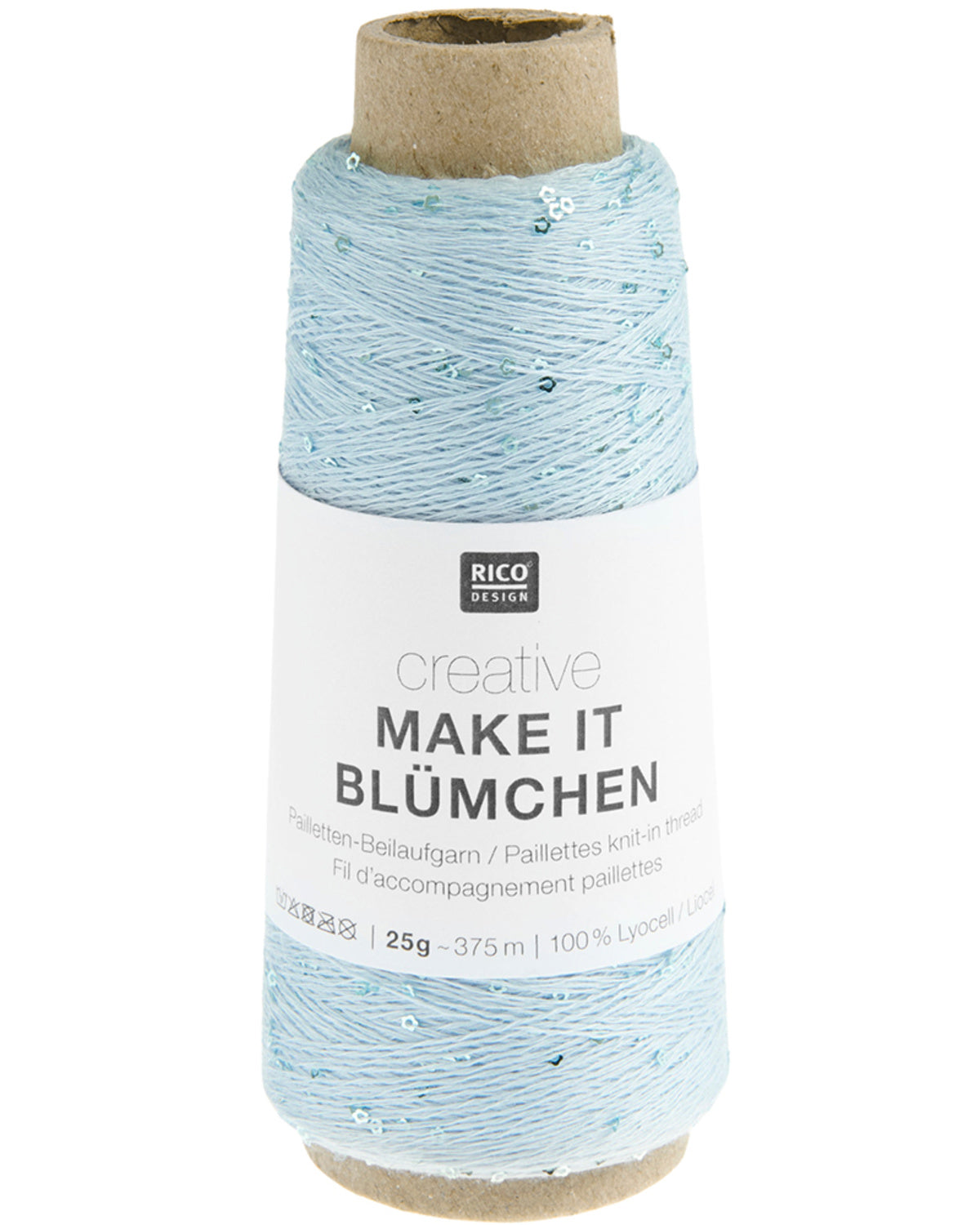 Rico Design Creative Make It Blümchen - Effektgarn med paljetter - 25g nøste
