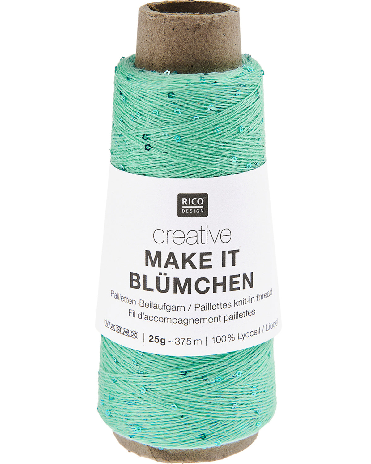 Rico Design Creative Make It Blümchen - Effektgarn med paljetter - 25g nøste