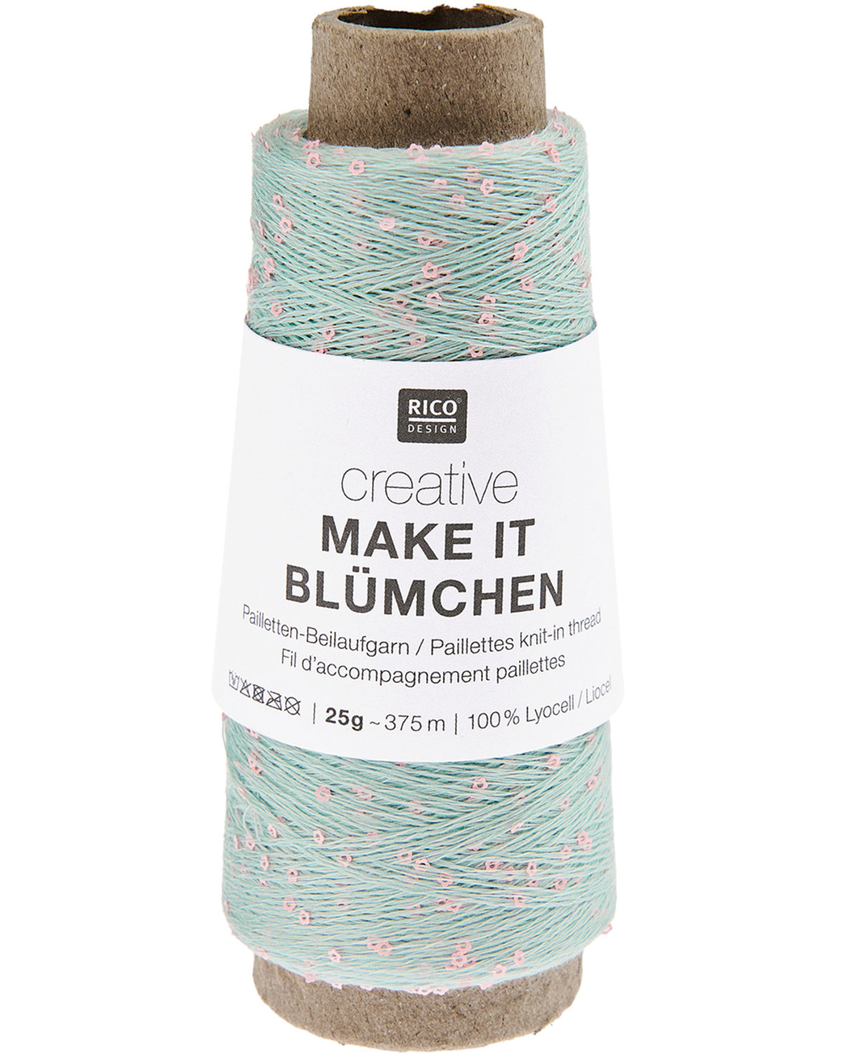 Rico Design Creative Make It Blümchen - Effektgarn med paljetter - 25g nøste