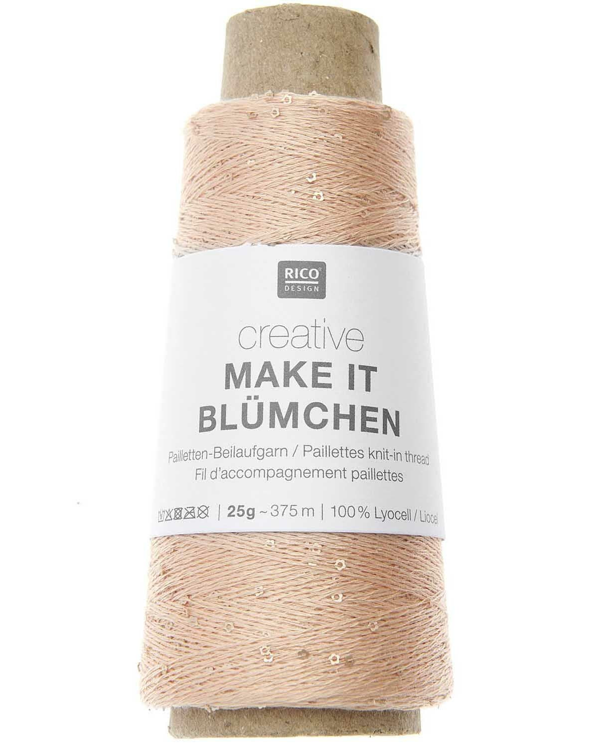Rico Design Creative Make It Blümchen - Effektgarn med paljetter - 25g nøste