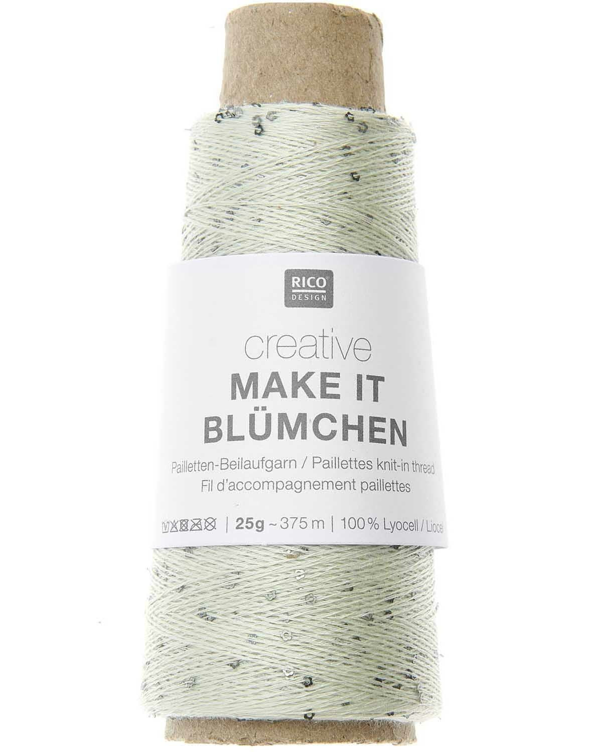Rico Design Creative Make It Blümchen - Effektgarn med paljetter - 25g nøste
