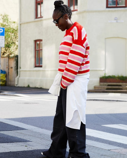 Uni stripegenser Genser C, kort modell | Rauma | Strikkepakke