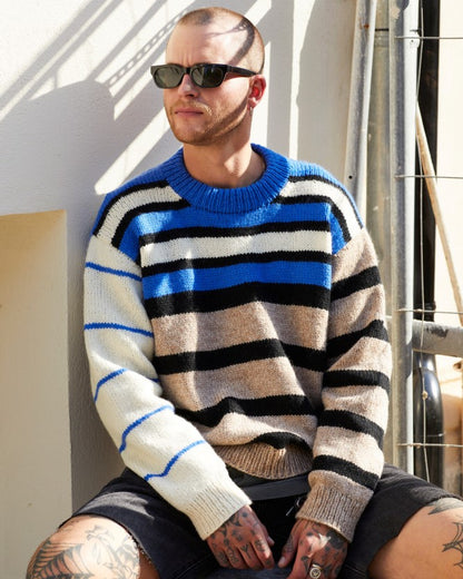 Uni stripegenser Genser ABC, lang modell | Rauma | Strikkepakke