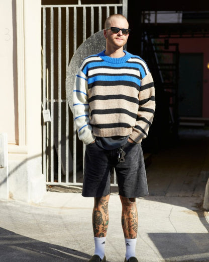 Uni stripegenser Genser ABC, lang modell | Rauma | Strikkepakke