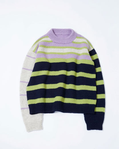 Uni stripegenser Genser ABC, lang modell | Rauma | Strikkepakke