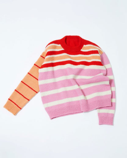 Uni stripegenser Genser ABC, lang modell | Rauma | Strikkepakke