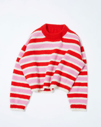 Uni stripegenser Genser C, kort modell | Rauma | Strikkepakke