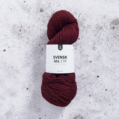 Järbo Svensk Ull 3‑tråds – 100 % svensk ull – 100 g ≈ 180 m