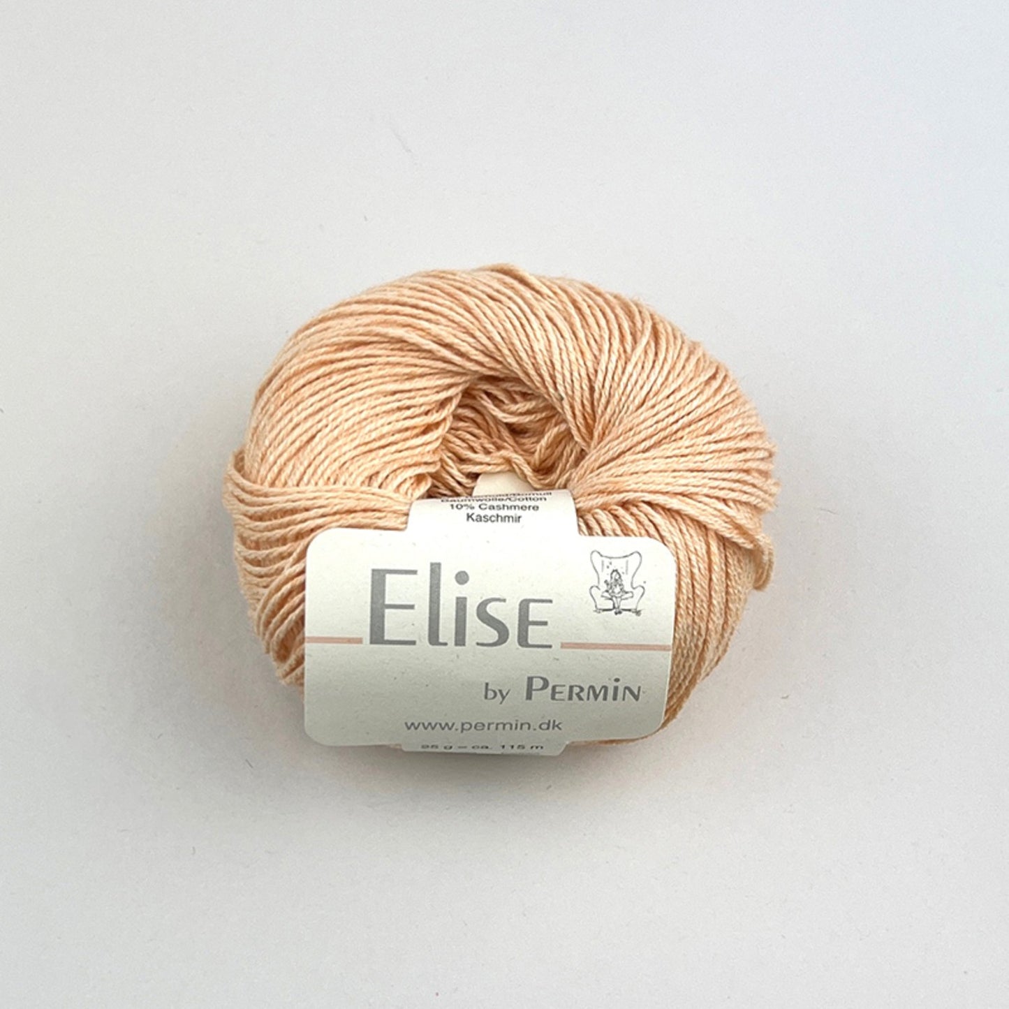 By Permin Elise – 90% Bomull / 10% Kasjmir – 25 g ≈ 115 m