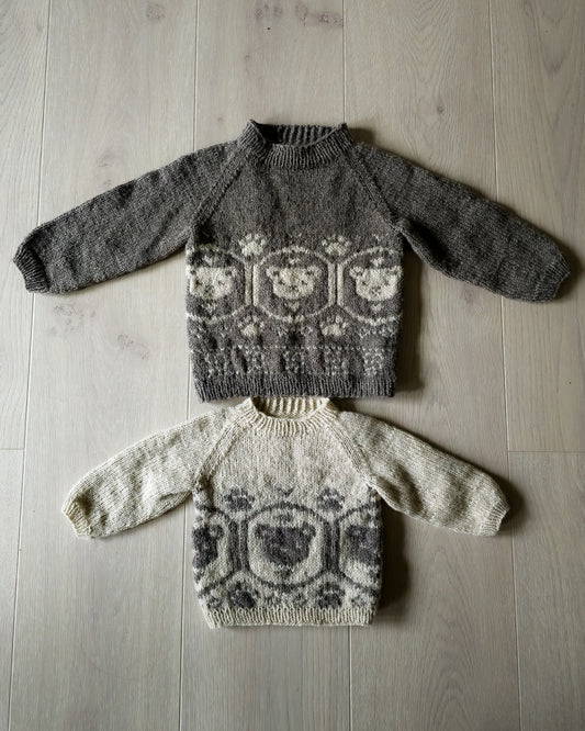 Bamsebjørn raglangenser til baby & barn | Ulltråd | Strikkepakke