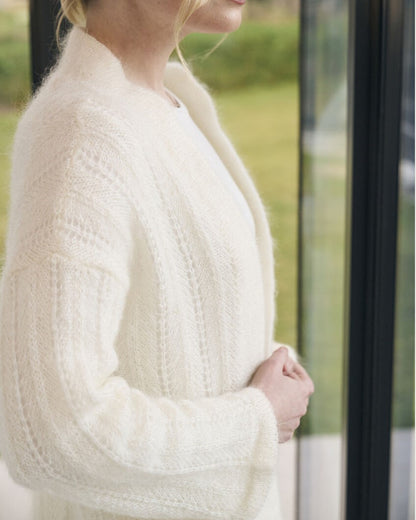 Ovington lang cardigan i alpaca haze | Mode Rowan | Strikkepakke