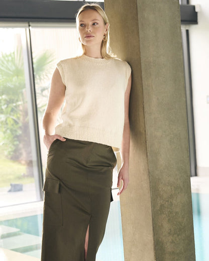 Salthouse vest i alpaca wool og alpaca haze | Mode Rowan | Strikkepakke
