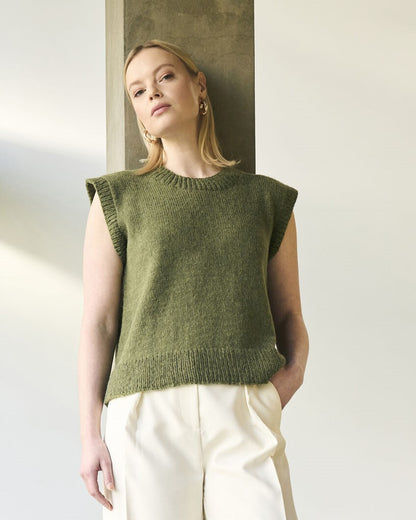 Salthouse vest i alpaca wool og alpaca haze | Mode Rowan | Strikkepakke