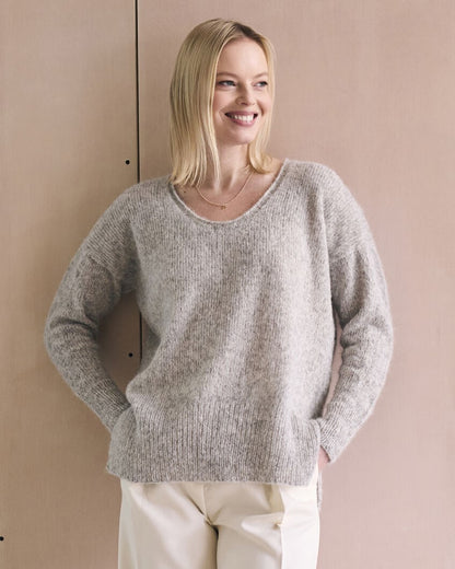 Titchwell ensfarget genser i alpaca cotton | Mode Rowan | Strikkepakke
