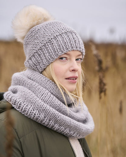 Salle & Highoak hals og lue i chunky wool | Mode Rowan | Strikkepakke