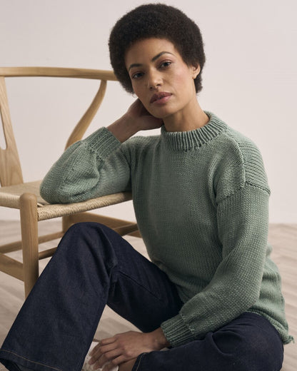 Pedham ensfarget genser i merino soft | Mode Rowan | Strikkepakke