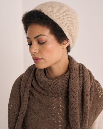 Pier & Metton sjal og lue i alpaca haze | Mode Rowan | Strikkepakke