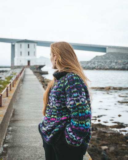Petra oversize hjertegenser i malou light og cloud tweed | Ulltråd | Strikkepakke