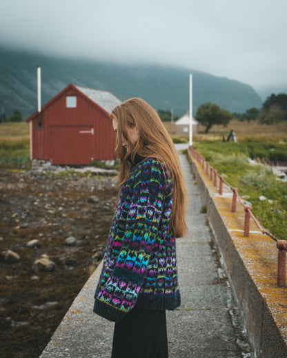 Petra oversize hjertegenser i malou light og cloud tweed | Ulltråd | Strikkepakke